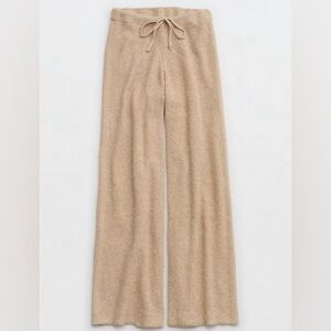 Aerie CozyUp Waffle Skater Pant in Heather Fawn